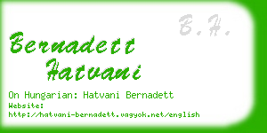 bernadett hatvani business card
